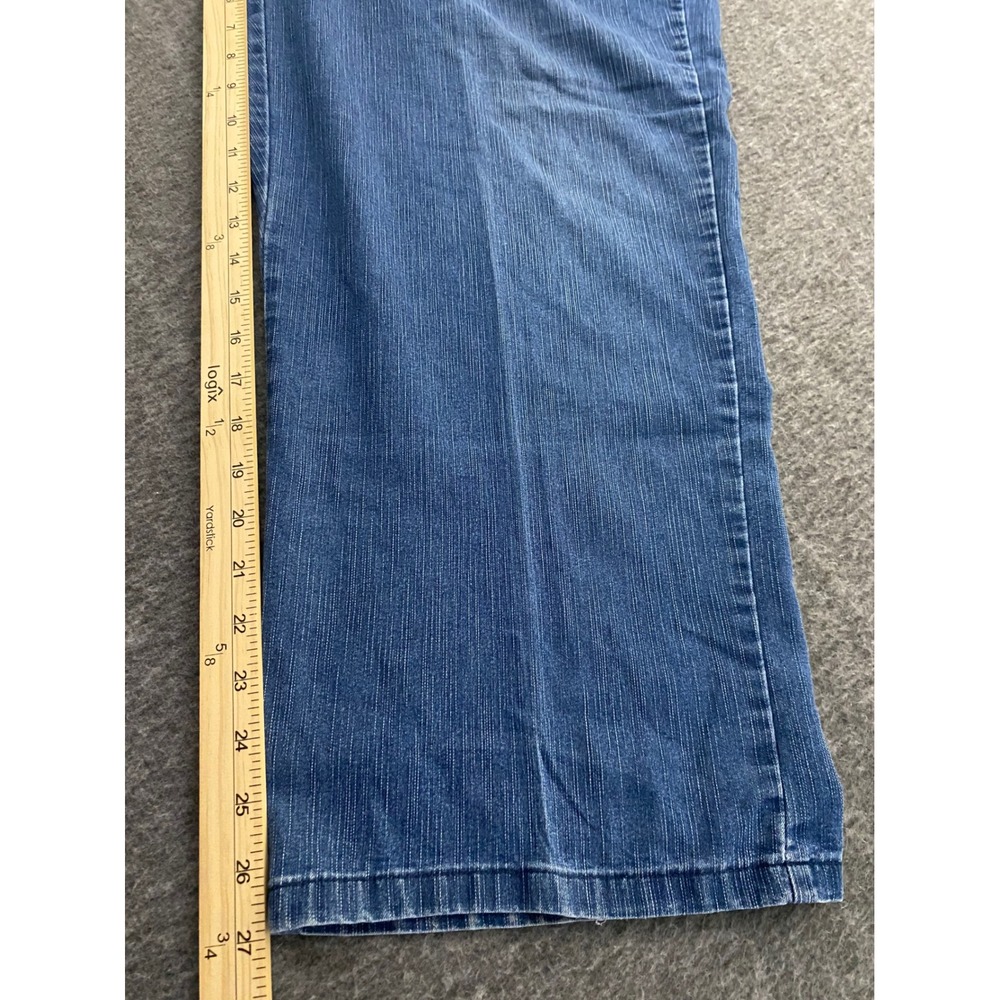 Alfred Dunner Womens Blue Denim Pull On Elastic Waist Straight Leg Pants Size 18 - Picture 7 of 10